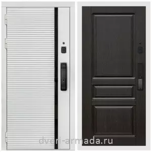 Входные двери с двумя петлями, Умная входная смарт-дверь Армада Каскад WHITE МДФ 10 мм Kaadas K9 / МДФ 16 мм ФЛ-243 Венге