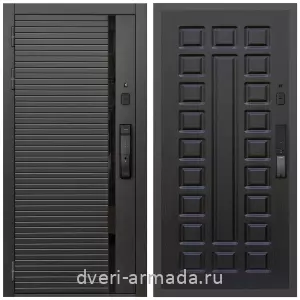 Двери МДФ для квартиры, Умная входная смарт-дверь Армада Каскад BLACK МДФ 10 мм Kaadas K9 / МДФ 16 мм ФЛ-183 Венге