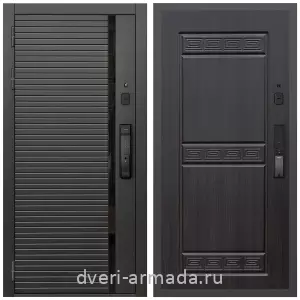 Входные двери с двумя петлями, Умная входная смарт-дверь Армада Каскад BLACK МДФ 10 мм Kaadas K9 / МДФ 10 мм ФЛ-242 Эковенге