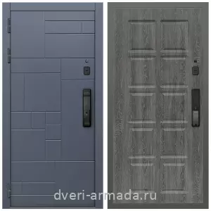 Входные двери с двумя петлями, Умная входная смарт-дверь Армада Аккорд МДФ 10 мм Kaadas K9 / МДФ 10 мм ФЛ-38 Дуб Филадельфия графит