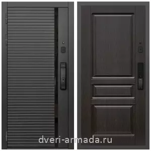 Двери МДФ для квартиры, Умная входная смарт-дверь Армада Каскад BLACK МДФ 10 мм Kaadas K9 / МДФ 16 мм ФЛ-243 Венге