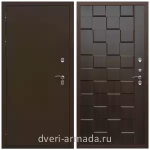 С порошковым напылением, Дверь входная уличная в дом Армада Термо Молоток коричневый/ МДФ 16 мм ОЛ-39 Эковенге