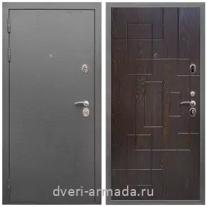 МДФ гладкая, Дверь входная Армада Оптима Антик серебро / МДФ 16 мм ФЛ-57 Дуб шоколад