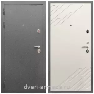 МДФ гладкая, Дверь входная Армада Оптима Антик серебро / МДФ 16 мм ФЛ-143 Шате крем