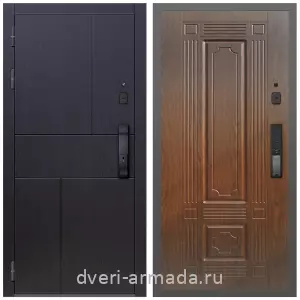 Двери МДФ для квартиры, Умная входная смарт-дверь Армада Оникс МДФ 10 мм Kaadas K9 / МДФ 16 мм ФЛ-2 Мореная береза