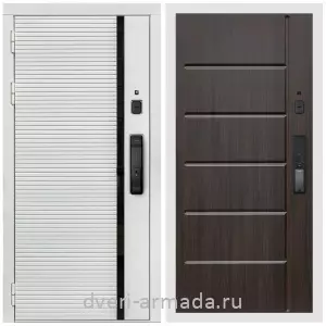 Входные двери с двумя петлями, Умная входная смарт-дверь Армада Каскад WHITE МДФ 10 мм Kaadas K9 / МДФ 10 мм ФЛ-102 Эковенге