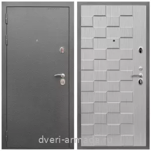 МДФ гладкая, Дверь входная Армада Оптима Антик серебро / МДФ 16 мм ОЛ-39 Лиственница беж