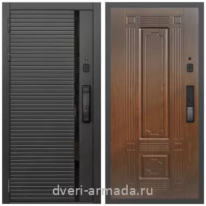 Входные двери с двумя петлями, Умная входная смарт-дверь Армада Каскад BLACK МДФ 10 мм Kaadas K9  / МДФ 6 мм ФЛ-2 Мореная береза