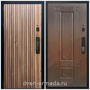 Двери МДФ для квартиры, Умная входная смарт-дверь Армада Вектор Kaadas K9 / ФЛ-2 Мореная береза