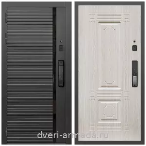 Двери МДФ для квартиры, Умная входная смарт-дверь Армада Каскад BLACK МДФ 10 мм Kaadas K9 / МДФ 16 мм ФЛ-2 Дуб белёный