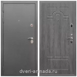 Входные двери с двумя петлями, Дверь входная Армада Оптима Антик серебро / МДФ 6 мм ФЛ-58 Дуб Филадельфия графит