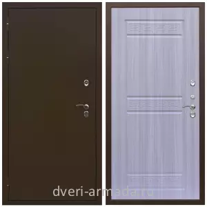 3 контура, Дверь входная в деревянный дом Армада Термо Молоток коричневый/ МДФ 10 мм ФЛ-242 Сандал белый недорого простая в тамбур