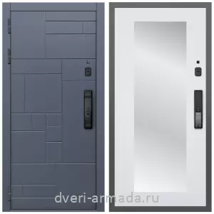 Двери МДФ для квартиры, Умная входная смарт-дверь Армада Аккорд МДФ 10 мм Kaadas K9 / МДФ 16 мм ФЛЗ-Пастораль, Белый матовый