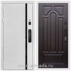 Входные двери с двумя петлями, Умная входная смарт-дверь Армада Каскад WHITE МДФ 10 мм Kaadas K9 / МДФ 6 мм ФЛ-58 Венге