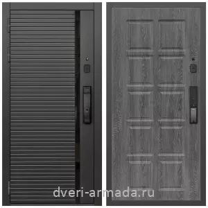 Двери МДФ для квартиры, Умная входная смарт-дверь Армада Каскад BLACK МДФ 10 мм Kaadas K9 / МДФ 10 мм ФЛ-38 Дуб Филадельфия графит