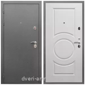 МДФ гладкая, Дверь входная Армада Оптима Антик серебро / МДФ 16 мм МС-100 Белый матовый