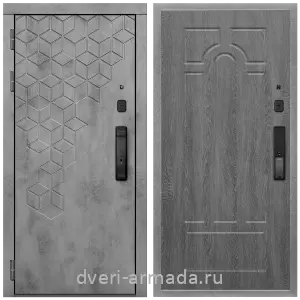 Входные двери с двумя петлями, Дверь входная Армада Квадро МДФ 16 мм Kaadas K9 / МДФ 6 мм ФЛ-58 Дуб Филадельфия графит