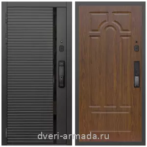 Двери МДФ для квартиры, Умная входная смарт-дверь Армада Каскад BLACK МДФ 10 мм Kaadas K9 / МДФ 16 мм ФЛ-58 Мореная береза