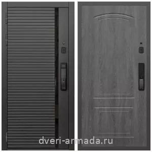 Входные двери с двумя петлями, Умная входная смарт-дверь Армада Каскад BLACK МДФ 10 мм Kaadas K9 / МДФ 6 мм ФЛ-138 Дуб Филадельфия графит