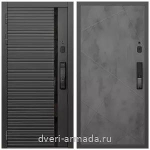 Двери МДФ для квартиры, Умная входная смарт-дверь Армада Каскад BLACK МДФ 10 мм Kaadas K9 / МДФ 10 мм ФЛ-291 Бетон темный