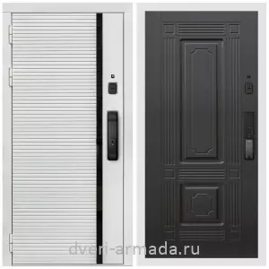 Входные двери с двумя петлями, Умная входная смарт-дверь Армада Каскад WHITE МДФ 10 мм Kaadas K9 / МДФ 6 мм ФЛ-2 Венге
