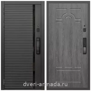 Входные двери с двумя петлями, Умная входная смарт-дверь Армада Каскад BLACK МДФ 10 мм Kaadas K9 / МДФ 6 мм ФЛ-58 Дуб Филадельфия графит