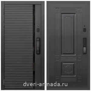 Входные двери с двумя петлями, Умная входная смарт-дверь Армада Каскад BLACK МДФ 10 мм Kaadas K9 / МДФ 6 мм ФЛ-2 Венге