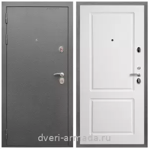 МДФ гладкая, Дверь входная Армада Оптима Антик серебро / МДФ 16 мм ФЛ-117 Белый матовый