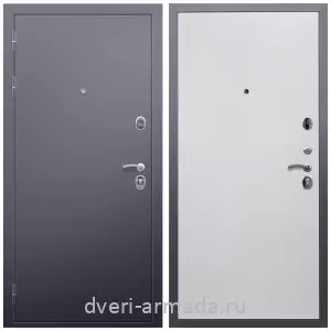 Наружные, Дверь входная Армада Люкс Антик серебро / МДФ 10 мм Гладкая белый матовый