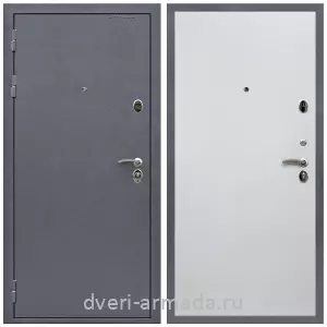 С порошковым напылением, Дверь входная Армада Престиж Антик серебро / МДФ 10 мм Гладкая белый матовый