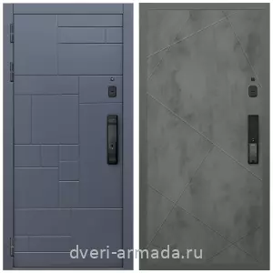 Входные двери с двумя петлями, Умная входная смарт-дверь Армада Аккорд МДФ 10 мм Kaadas K9 / МДФ 10 мм ФЛ-291 Бетон темный
