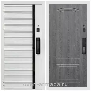 Входные двери с двумя петлями, Умная входная смарт-дверь Армада Каскад WHITE Kaadas K9 / МДФ 6 мм ФЛ-138 Дуб Филадельфия графит