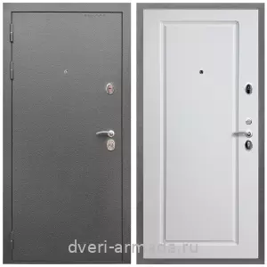 МДФ гладкая, Дверь входная Армада Оптима Антик серебро / МДФ 16 мм ФЛ-119 Белый матовый