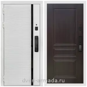 Входные двери с двумя петлями, Умная входная смарт-дверь Армада Каскад WHITE МДФ 10 мм Kaadas K9 / МДФ 6 мм ФЛ-243 Эковенге