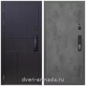 Двери МДФ для квартиры, Умная входная смарт-дверь Армада Оникс МДФ 10 мм Kaadas K9 / МДФ 10 мм ФЛ-291 Бетон темный