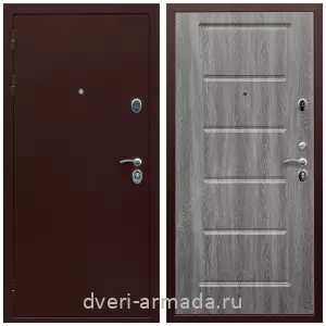 Входные металлические двери в Московской области, Дверь входная в квартиру Армада Люкс Антик медь / МДФ 16 мм ФЛ-39 Дуб Филадельфия графит эконом с замками для застройщика