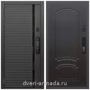 Входные двери с двумя петлями, Умная входная смарт-дверь Армада Каскад BLACK МДФ 10 мм Kaadas K9  / МДФ 6 мм ФЛ-140 Венге
