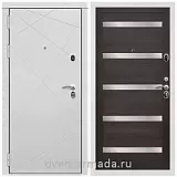 Дверь входная Армада Тесла МДФ 16 мм / МДФ 16 мм СБ-14 Эковенге стекло белое