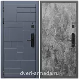 Умная входная смарт-дверь Армада Аккорд МДФ 10 мм Kaadas S500 / МДФ 6 мм ПЭ Цемент темный
