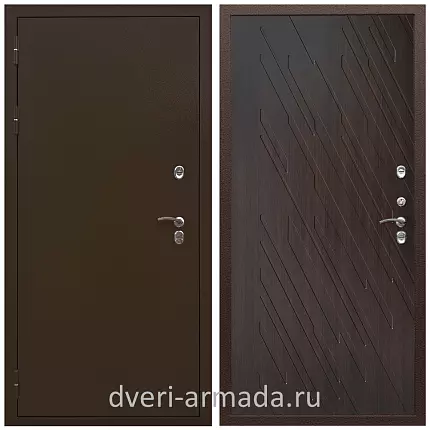 Дверь входная элитная для частного дома Армада Термо Молоток коричневый/ ФЛ-86 Венге структурный